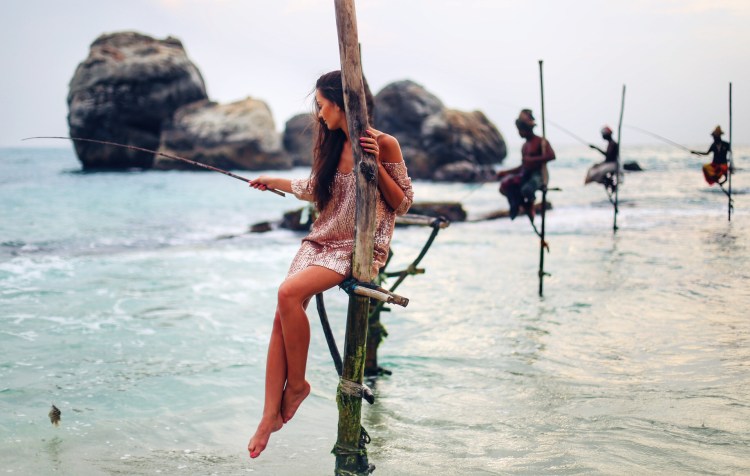 Sri Lanka - Stilt Fishermen close to Mirissa Beach